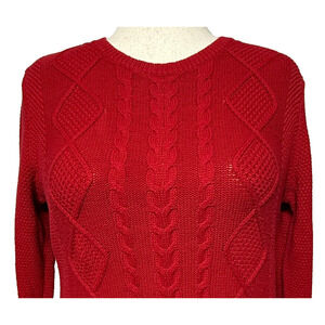 Pendleton Sweater Womens XL‎ Red Cable Knit Cashmere Blend Christmas Holiday